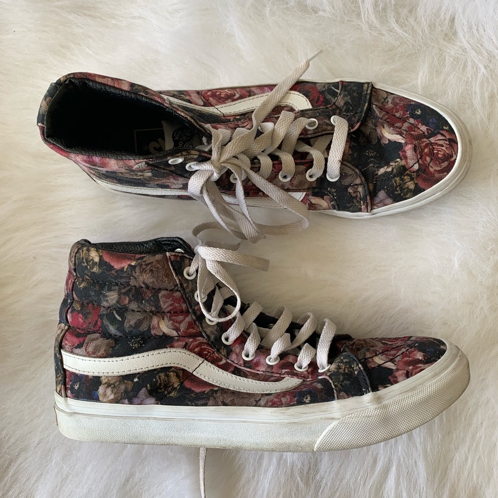 Vans Floral Roses High Tops M8 W9.5